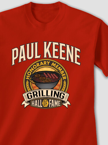 Grilling Hall Of Fame Red Adult T-Shirt