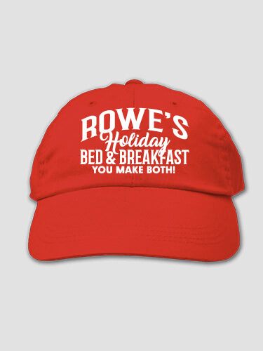 Holiday Bed And Breakfast Red Embroidered Hat