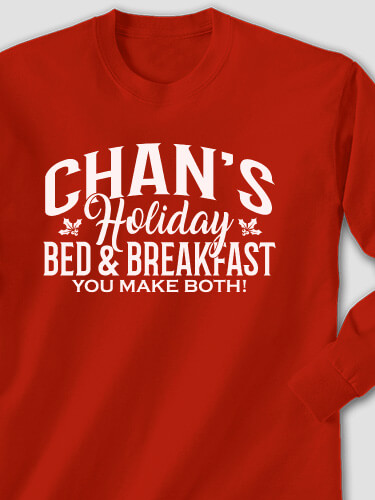 Holiday Bed And Breakfast Red Adult Long Sleeve