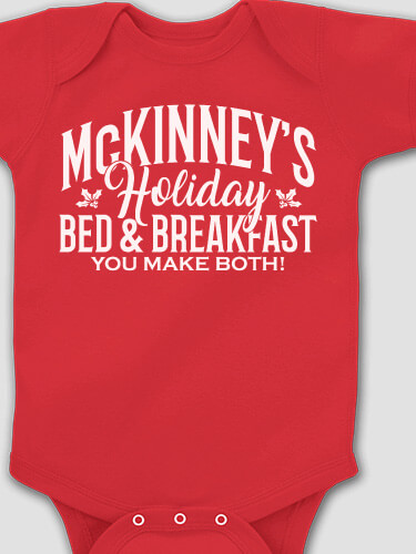 Holiday Bed And Breakfast Red Baby Bodysuit