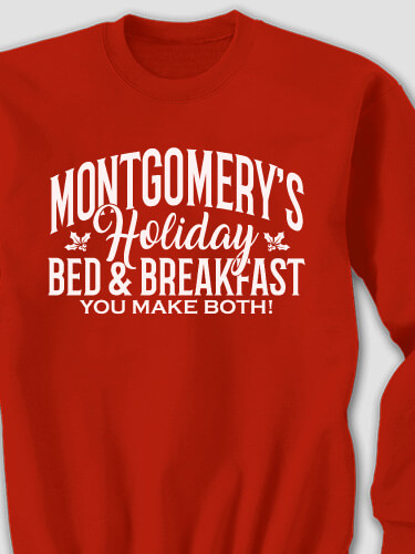 Holiday Bed And Breakfast Red Adult Sweatshirt