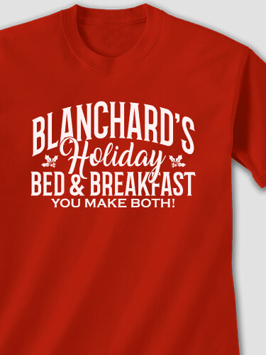 Holiday Bed And Breakfast Red Adult T-Shirt