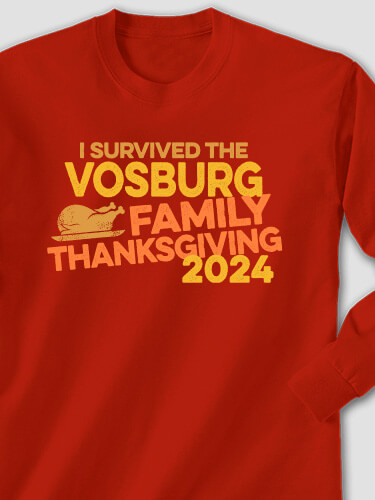 I Survived Thanksgiving Red Adult Long Sleeve