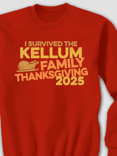 I Survived Thanksgiving Red Adult Sweatshirt