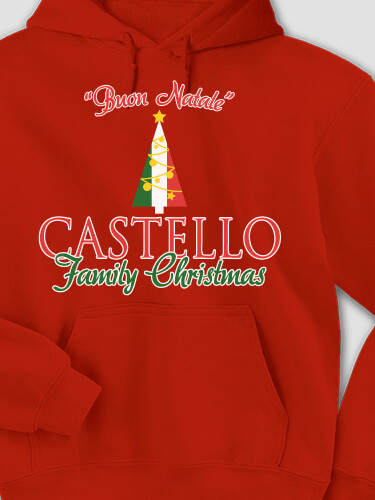 Italian Family Christmas Red Adult Hooded Sweatshirt