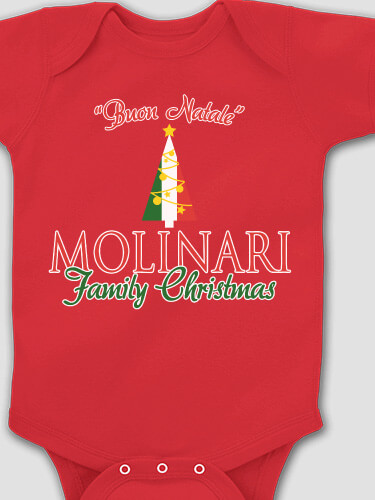 Italian Family Christmas Red Baby Bodysuit