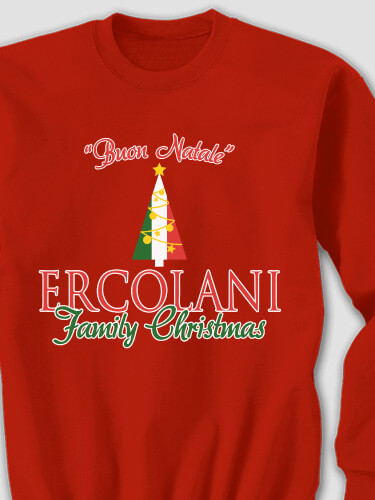 Italian Family Christmas Red Adult Sweatshirt