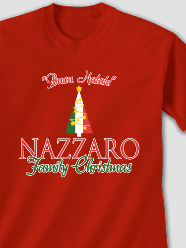 Italian Family Christmas Red Adult T-Shirt