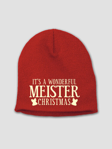 It's A Wonderful Christmas Red Embroidered Beanie