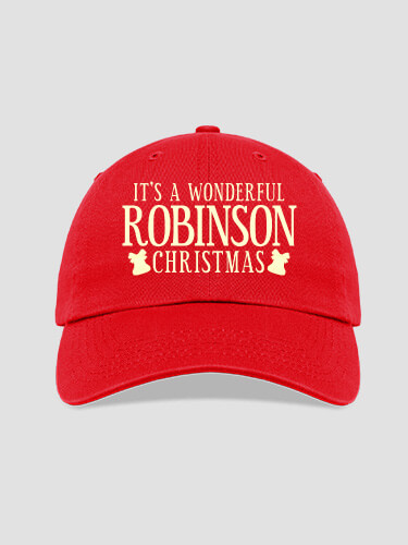 It's A Wonderful Christmas Red Embroidered Hat