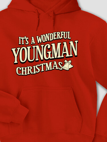 It's A Wonderful Christmas Red Adult Hooded Sweatshirt