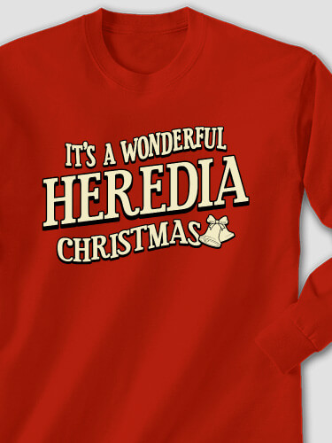 It's A Wonderful Christmas Red Adult Long Sleeve