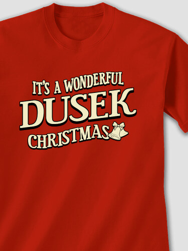 It's A Wonderful Christmas Red Adult T-Shirt