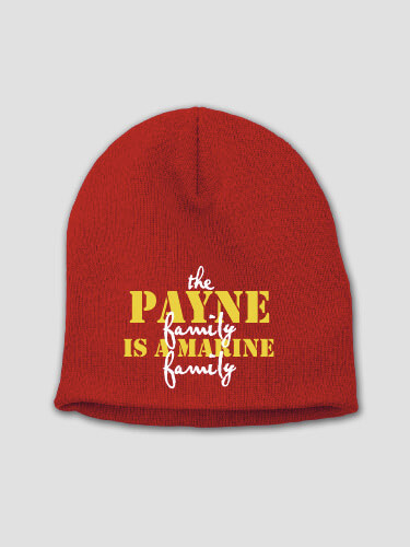 Marine Family Red Embroidered Beanie