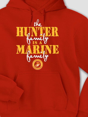 Marine Family Red Adult Hooded Sweatshirt