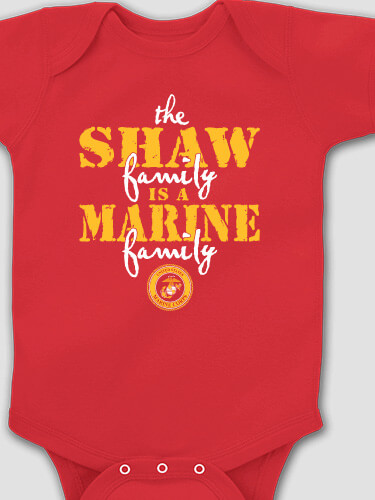 Marine Family Red Baby Bodysuit