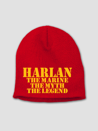 Marines Myth Legend Red Embroidered Beanie