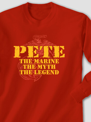 Marines Myth Legend Red Adult Long Sleeve