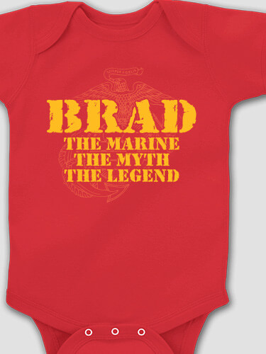 Marines Myth Legend Red Baby Bodysuit