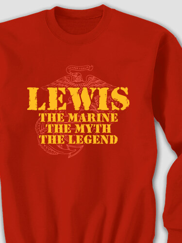 Marines Myth Legend Red Adult Sweatshirt