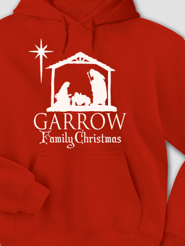 Nativity Red Adult Hooded Sweatshirt