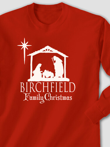 Nativity Red Adult Long Sleeve