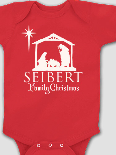 Nativity Red Baby Bodysuit