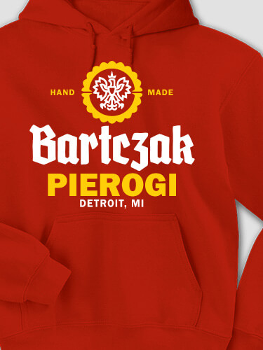 Pierogi Red Adult Hooded Sweatshirt