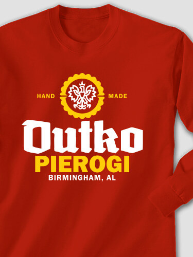 Pierogi Red Adult Long Sleeve