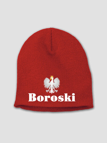Polish Eagle Red Embroidered Beanie
