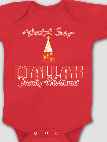 Polish Family Christmas Red Baby Bodysuit