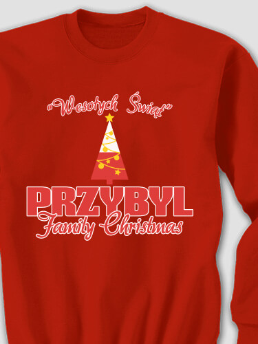 Polish Family Christmas Red Adult Sweatshirt