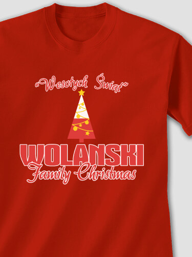 Polish Family Christmas Red Adult T-Shirt