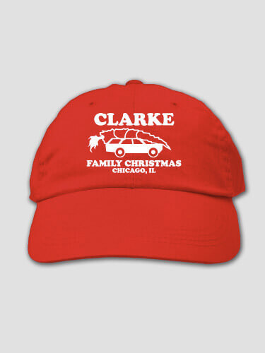 Retro Family Christmas Red Embroidered Hat
