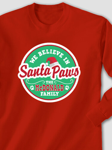 Santa Paws Red Adult Long Sleeve