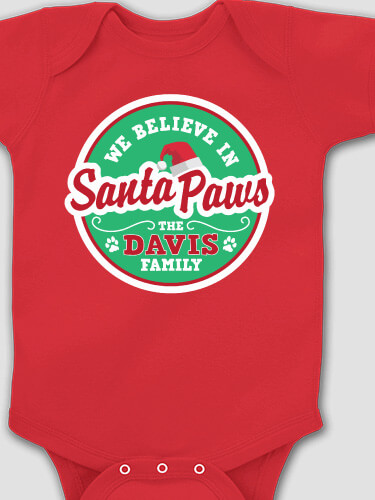 Santa Paws Red Baby Bodysuit