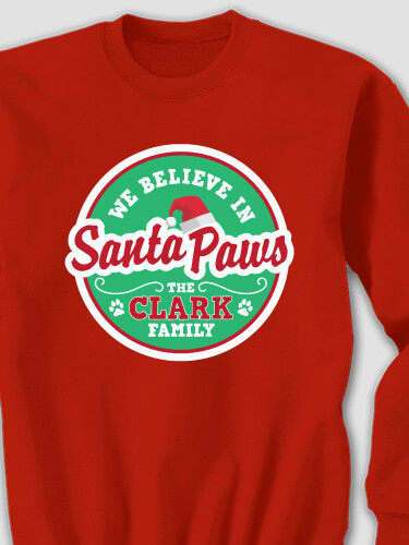 Santa Paws Red Adult Sweatshirt