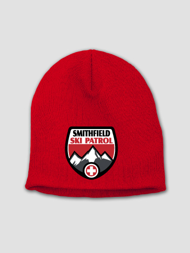 Ski Patrol Red Embroidered Beanie