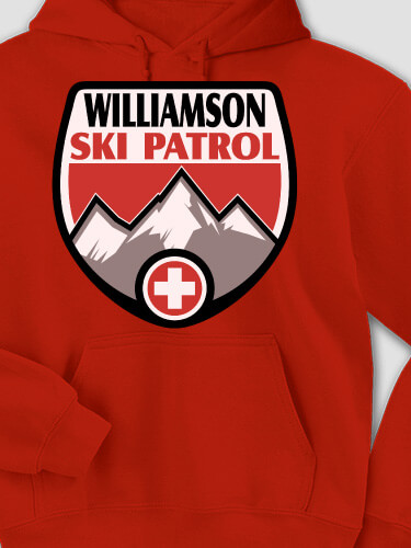 Ski Patrol Red Adult Hooded Sweatshirt