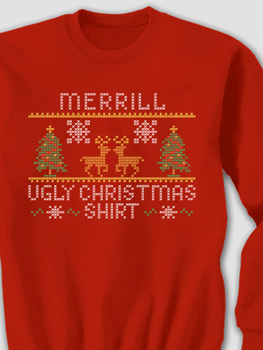Ugly Christmas Shirt Red Adult Sweatshirt