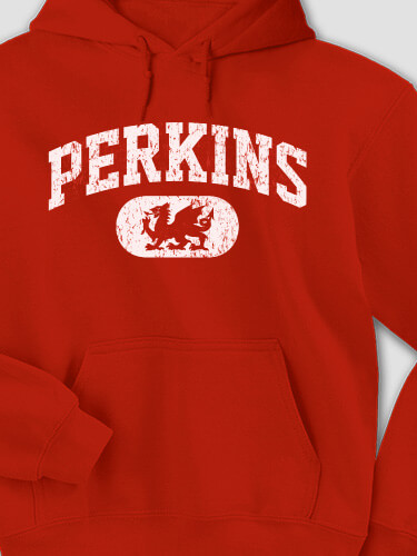 Welsh Varsity Red Adult Hooded Sweatshirt