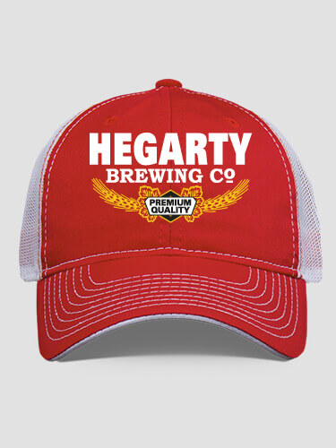 Brewing Company Red/White Embroidered Trucker Hat