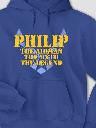Airforce Myth Legend Royal Blue Adult Hooded Sweatshirt