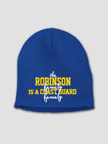 Coast Guard Family Royal Blue Embroidered Beanie