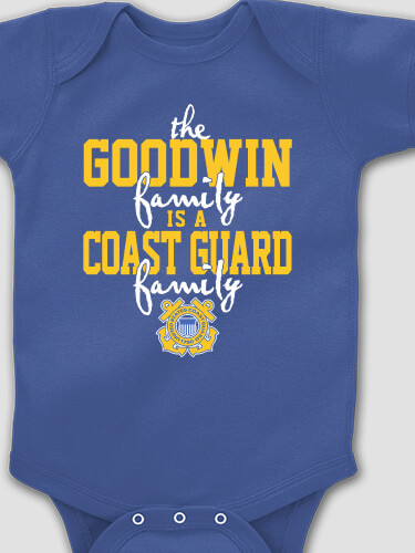 Coast Guard Family Royal Blue Baby Bodysuit