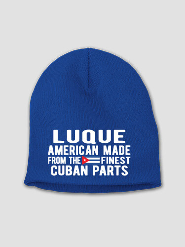 Cuban Parts Royal Blue Embroidered Beanie