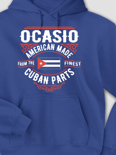 Cuban Parts Royal Blue Adult Hooded Sweatshirt
