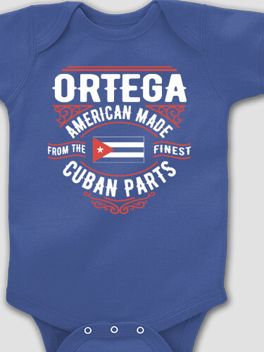 Cuban Parts Royal Blue Baby Bodysuit