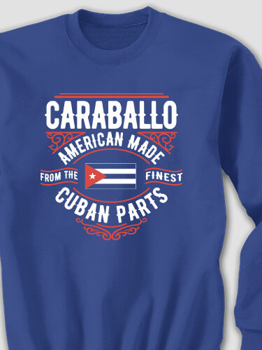 Cuban Parts Royal Blue Adult Sweatshirt