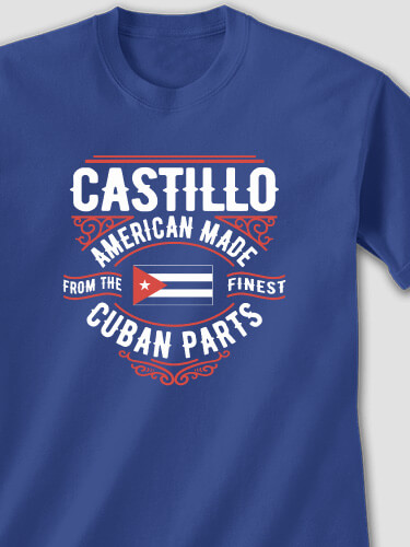 Cuban Parts Royal Blue Adult T-Shirt